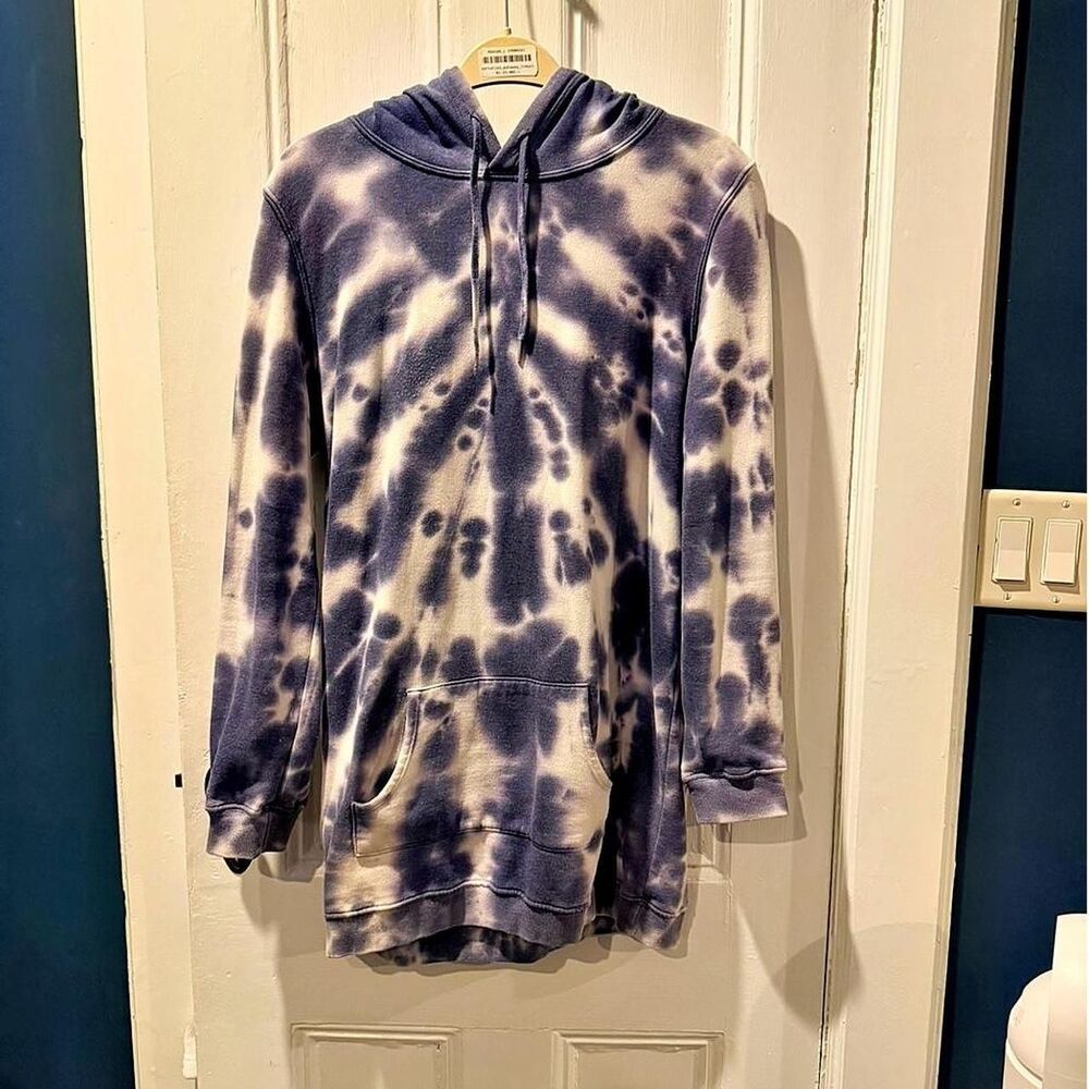 🌀 PHAT BUDDHA BQE Blue Tie Dye Oversized Hoodie 🌀